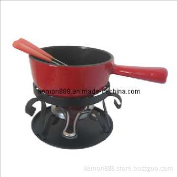 6PCS Cast Iron Fondue Set